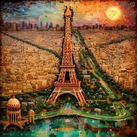 eiffel artístico sinfonia parisiense paisagem dos sonhos foto
