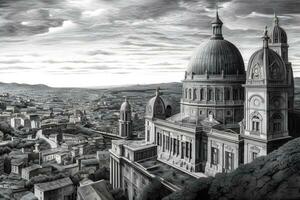 intrincado gravura paisagem urbana generativo ai obra de arte foto