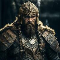 retrato do uma viking guerreiro. generativo ai. foto