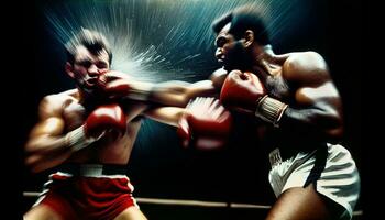 vintage boxe Combine anos 60 e Anos 70 cores - ai obra de arte foto