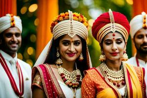 indiano Casamento dentro Mumbai. gerado por IA foto