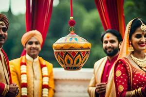 indiano Casamento dentro a EUA. gerado por IA foto