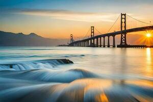 a dourado portão ponte, san francisco, Califórnia, EUA, EUA,. gerado por IA foto