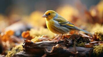 Pintassilgo Carduelis Carduelis pássaro dentro outono. foto