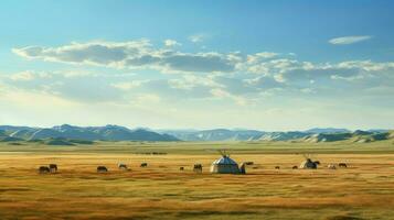 viagem mongol estepe grande ai gerado foto