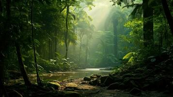 natureza malaio floresta tropical rico ai gerado foto