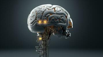 Ciência artificial cérebro implantar ai gerado foto
