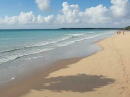 de praia lindo fechar acima imagem ai gerado foto