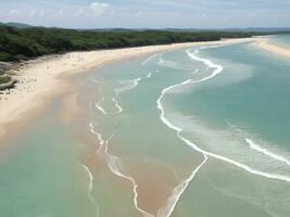 de praia lindo fechar acima imagem ai gerado foto