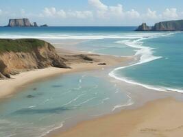 de praia lindo fechar acima imagem ai gerado foto