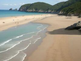 de praia lindo fechar acima imagem ai gerado foto