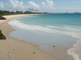 de praia lindo fechar acima imagem ai gerado foto