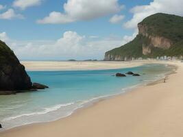 de praia lindo fechar acima imagem ai gerado foto