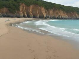 de praia lindo fechar acima imagem ai gerado foto