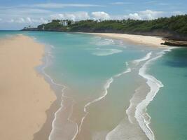 de praia lindo fechar acima imagem ai gerado foto