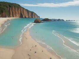 de praia lindo fechar acima imagem ai gerado foto