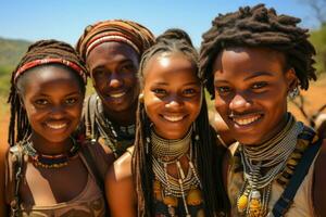 tradicional zulu pessoas sul África dentro a africano tribo foto