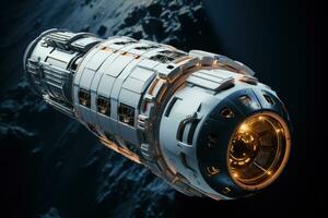 poderoso e Inovativa nave espacial projetado para espaço exploração e viagem foto