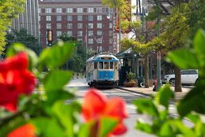 bonde vintage no centro de memphis tennessee foto