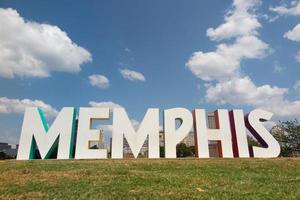 sinal de memphis em mud island, memphis tennessee foto