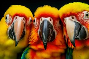 exótico brilhante papagaios. gerar ai foto