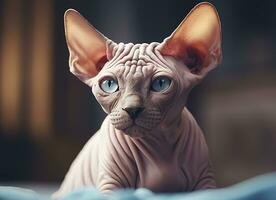 lindo foto sphynx gato conceito, contemporâneo natural e humor social fundo. generativo ai