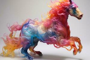 abstrato cavalo dentro nebuloso cor e texturizado movimento, generativo ai ilustração foto
