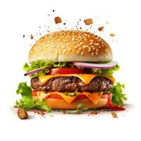 hambúrguer, Hamburger X-Burger, ai gerado foto