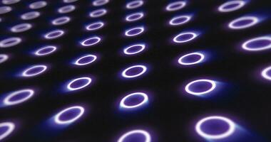 abstrato roxa padronizar do brilhando geométrico círculos ciclo futurista oi-tech Preto fundo foto