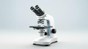 microscópio isolado no fundo branco foto