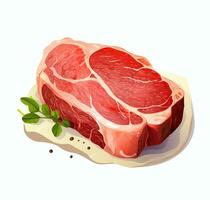 carne bife bife é mostrando em uma branco fundo ai generativo foto