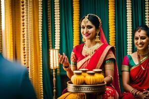 a casamento, mumbai, fotografia, a Casamento brigada. gerado por IA foto