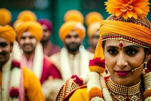 indiano Casamento dentro Délhi. gerado por IA foto