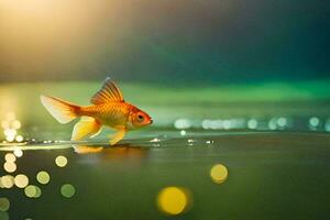 peixinho dentro a água, luz, bokeh, água, peixe, hd papel de parede. gerado por IA foto
