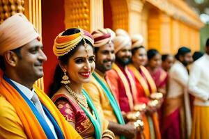 indiano Casamento cerimônia dentro Bangalore. gerado por IA foto