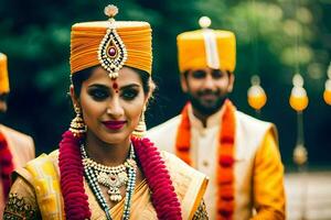 indiano Casamento dentro Mumbai. gerado por IA foto