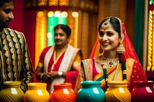 a casamento, mumbai, fotografia, a Casamento brigada. gerado por IA foto