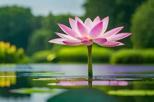 lótus flor dentro a água. gerado por IA foto