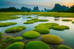 a li rio dentro China. gerado por IA foto