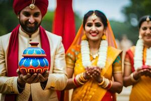 indiano Casamento dentro Délhi. gerado por IA foto