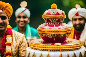 indiano Casamento fotografia dentro Délhi. gerado por IA foto