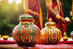 indiano Casamento decoração Ideias. gerado por IA foto