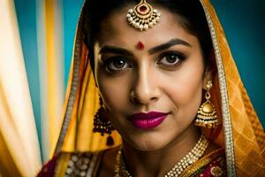 a indiano mulher dentro tradicional traje. gerado por IA foto