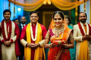 indiano Casamento dentro Mumbai. gerado por IA foto