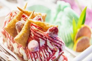 sorvete gourmet italiano clássico sorvete de gelato em loja foto
