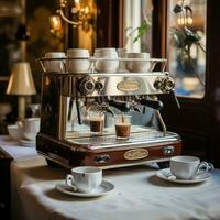 francês restaurante café máquina - ai gerado foto