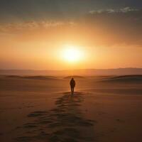 viagem do autodescoberta deserto solidão - ai gerado foto