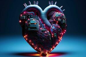 programável coração do salgadinhos e circuitos. gerar ai foto