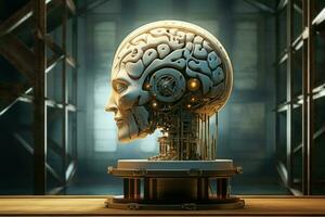 inteligente cérebro artificial inteligência. gerar ai foto
