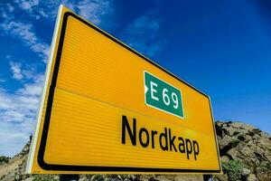 a estrada placa para nordkapp foto